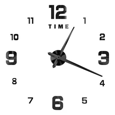 3Д часы настенные, черные 9020-003 фото