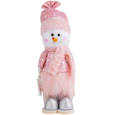 Фигурка "Стильный снеговик", розовая 6014-027 фото