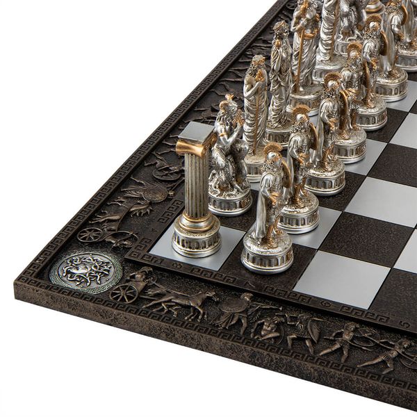 Набор шахмат "Греция" черная доска, 43,3х43,3 см 77745AB фото