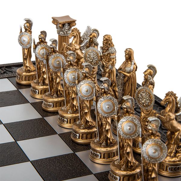 Набор шахмат "Греция" черная доска, 43,3х43,3 см 77745AB фото