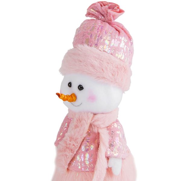 Фигурка "Стильный снеговик", розовая 6014-027 фото