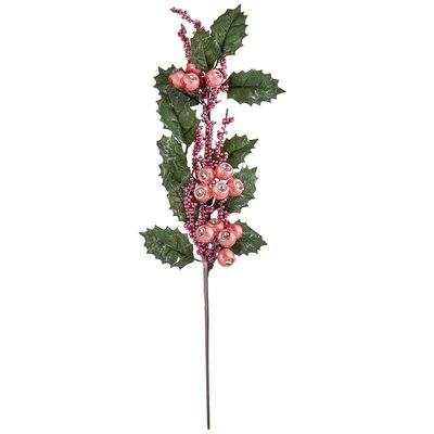 Декоративная ветвь с розовыми ягодками 6019-026 фото