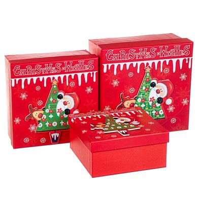 Набір з 3 коробок "Санта і олень" 20*20*9,5 8211-021 фото