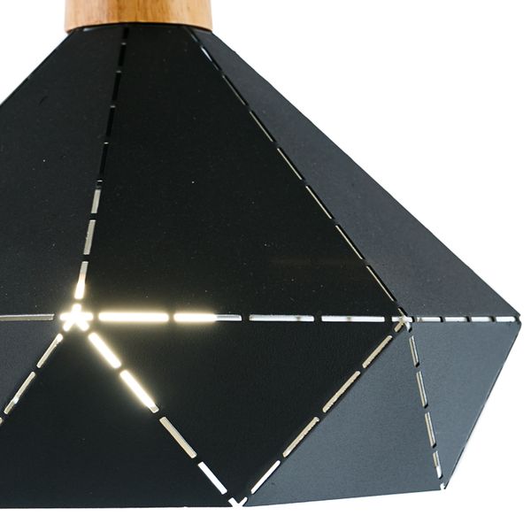Люстра подвес черная с полигональным дизайном (ZD038B/D300 (black)) ZD038B/D300 (black) фото