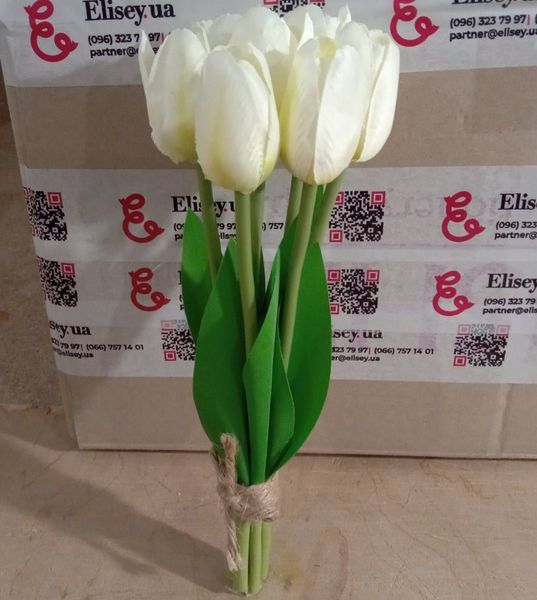 Букет тюльпанів 25 см, білий 8931-008 фото