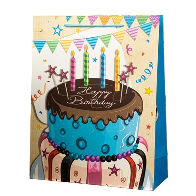 Подарунковий пакет "Birthday cake" 26 * 10 * 32 8814-013 фото