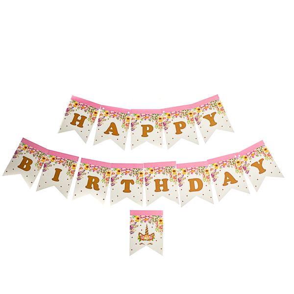 Розтяжка на день народження "Єдиноріжка", рожева 8505-003 фото