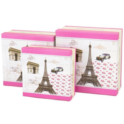 Набор подарочных коробок "Париж" 3 шт. 0193JA-A фото