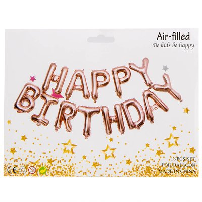 Набор воздушных шаров "Happy Birthday", розовый 18918-007 фото