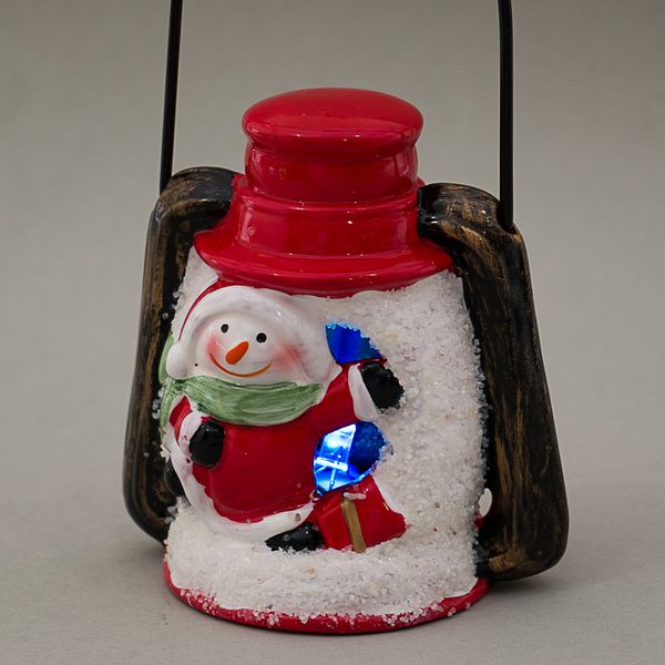 Фігурка «Ліхтарик сніговик з подарунком» 006NK фото