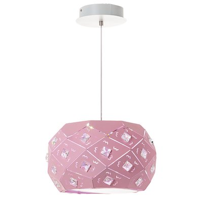 Люстра-подвес розовая на 1 лампу с камнями (FE009/1) FE009/1 фото