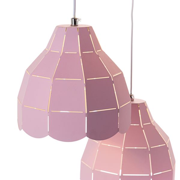 Люстра-підвіс рожевий тюльпан на 3 лампи FE016/3 фото