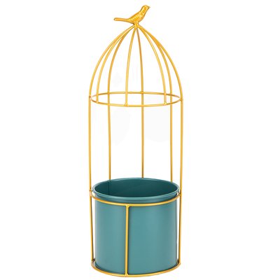 Подсвечник-ваза "Золотая птичка", зеленая, 41 см 8915-008 фото