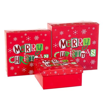 Набір з 3 коробок "Merry Christmas" 20*20*9,5 8211-005 фото