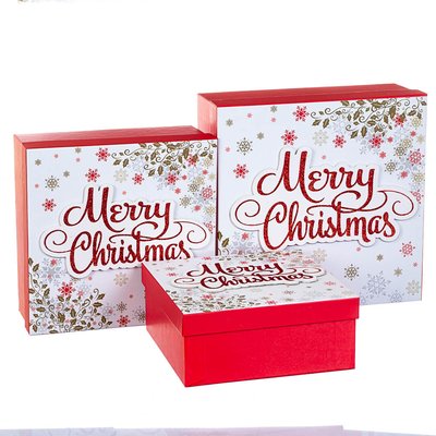Набір з 3 коробок "Merry Christmas", білий, 28*28*12 8211-008 фото
