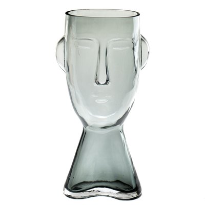 Скляна ваза "Нарис", сіра 31 см. 8605-009 фото