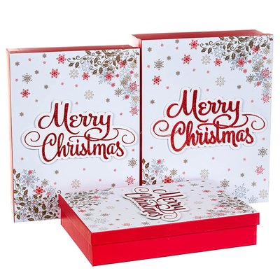 Набір з 3 коробок "Merry Christmas", білий, 39*30*11 8211-009 фото
