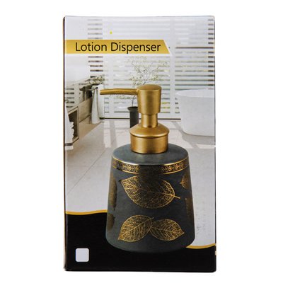 Диспенсер для мыла "Золотые листья", черный, 8*14 см 9024-024 фото