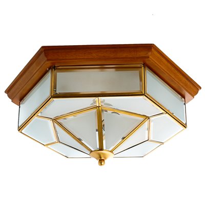 Светильник потолочный с деревянной основой шестиугольной формы (FN019/3) FN019/3 фото
