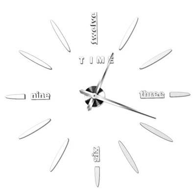 3Д часы настенные, серебряные 9020-006 фото