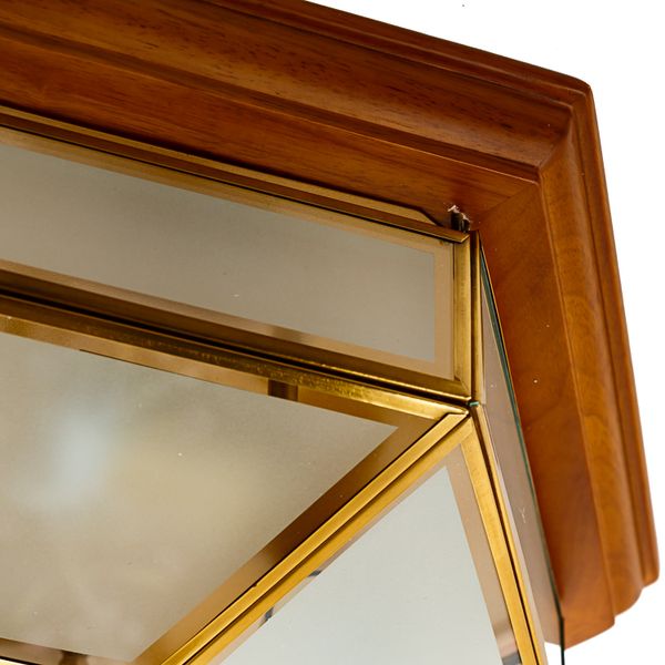 Світильник стельовий із дерев'яною основою шестикутної форми FN020/5 фото