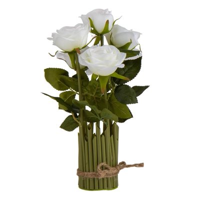 Букет троянд, білий, 29 см 8921-046 фото