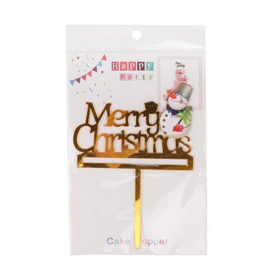 Топпер в торт "Merry Christmas" *рандомний вибір дизайну 8820-002 фото