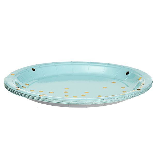 Набор тарелок "Горошинки" 23 см., 10шт. *4 цвета 8513-001 фото