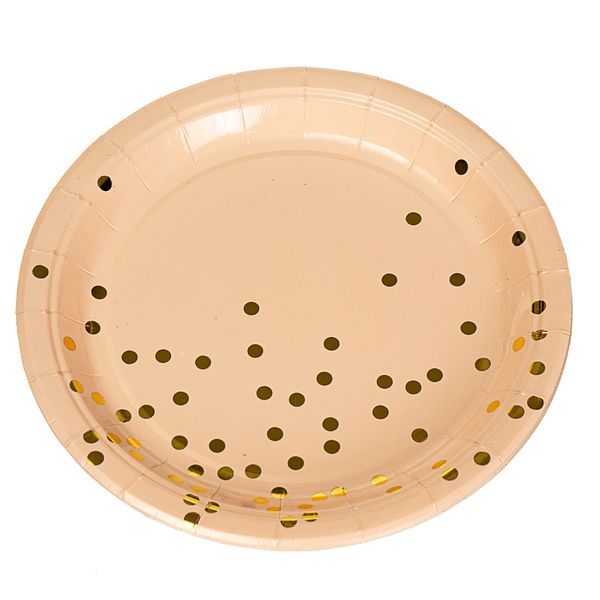 Набор тарелок "Горошинки" 23 см., 10шт. *4 цвета 8513-001 фото