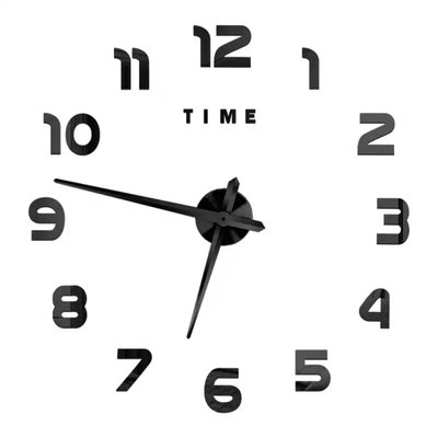 3Д часы настенные, черные 9020-001 фото