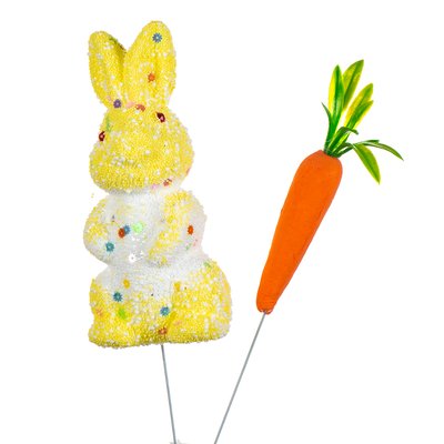Декор на палочке "Кролик с морковкой" (7 см.) 8108-031 фото