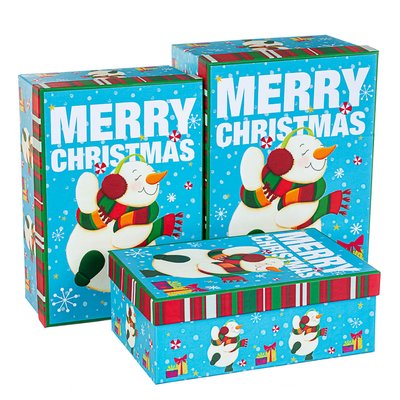 Набір з 3 коробок "Новорічний сніговик" 28*20*11 8210-003 фото