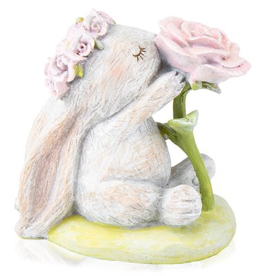 Фігурка "Кролиця з трояндою", 12 см 6013-042 фото
